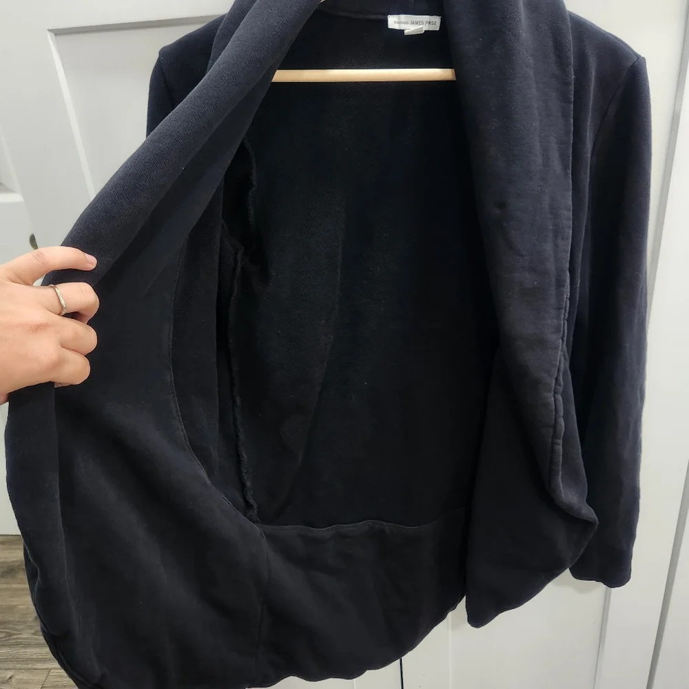 Standard James Perse Black Open Shawl Collar Sweater Jacket size 3